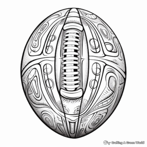 Intricate Football Pattern Coloring Pages for Adults 4