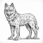 Intricate Geometric Pattern Arctic Wolf Coloring Pages 2