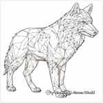 Intricate Geometric Pattern Arctic Wolf Coloring Pages 4