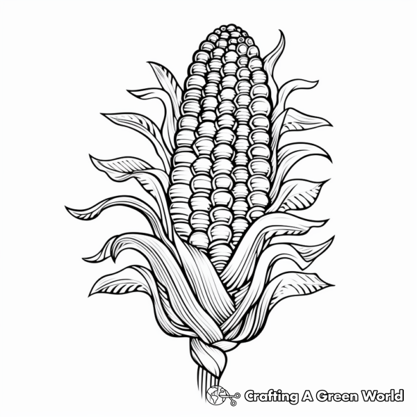 Intricate Indian Corn Coloring Pages 1