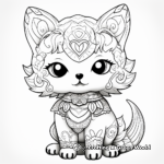 Intricate Kawaii Fox Coloring Pages for Adults 1
