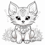 Intricate Kawaii Fox Coloring Pages for Adults 2