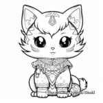 Intricate Kawaii Fox Coloring Pages for Adults 3