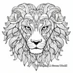 Intricate Lion Head Coloring Pages for Adults 3