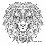 Intricate Lion Head Coloring Pages for Adults 4