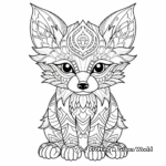 Intricate Pattern Baby Fox Coloring Pages 1