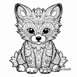 Intricate Pattern Baby Fox Coloring Pages 2