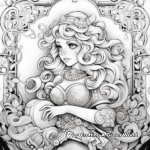 Intricate Princess Peach Artwork Coloring Pages 1