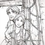 Intricate Rapunzel and Flynn Rider Coloring Pages 1