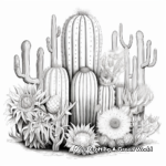 Intricate Saguaro Cactus Coloring Pages 1