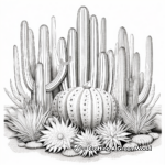 Intricate Saguaro Cactus Coloring Pages 2
