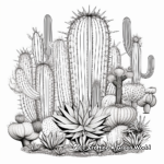 Intricate Saguaro Cactus Coloring Pages 3