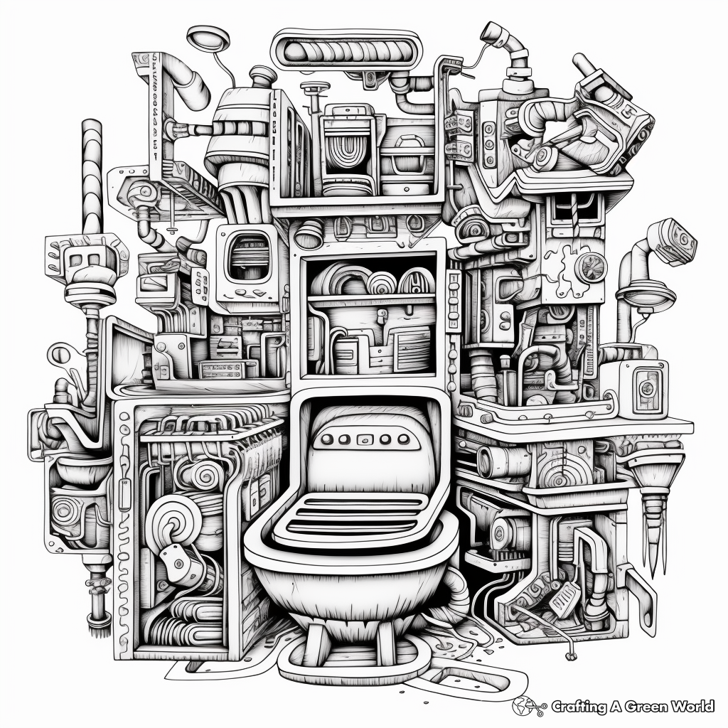 Intricate Toilet Coloring Pages for Adults 2