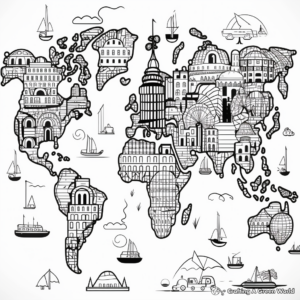 Intricate World Map Coloring Pages 2