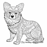 Intricately Designed Corgi Coloring Pages 3