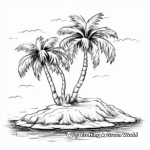 Island with Palm Trees Coloring Pages 2