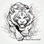 Japanese-inspired Tiger Tattoo Design Coloring Pages 4