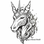 Jeweled Unicorn Head Coloring Pages 1