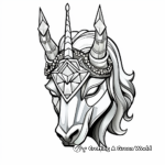 Jeweled Unicorn Head Coloring Pages 2