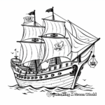 Jolly Roger Pirate Ship Coloring Pages 2