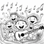 Joyful Music Notes Positivity Coloring Pages 2