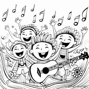 Joyful Music Notes Positivity Coloring Pages 2