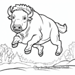 Jumping Bison Action Coloring Pages 2