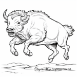 Jumping Bison Action Coloring Pages 3