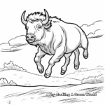 Jumping Bison Action Coloring Pages 4