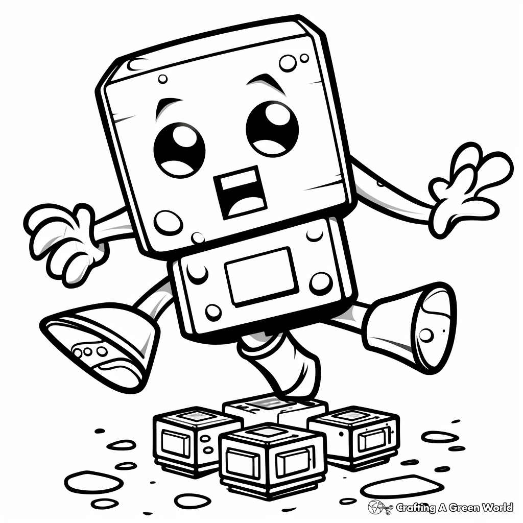 Jumping Numberblock Seven Coloring Pages 2