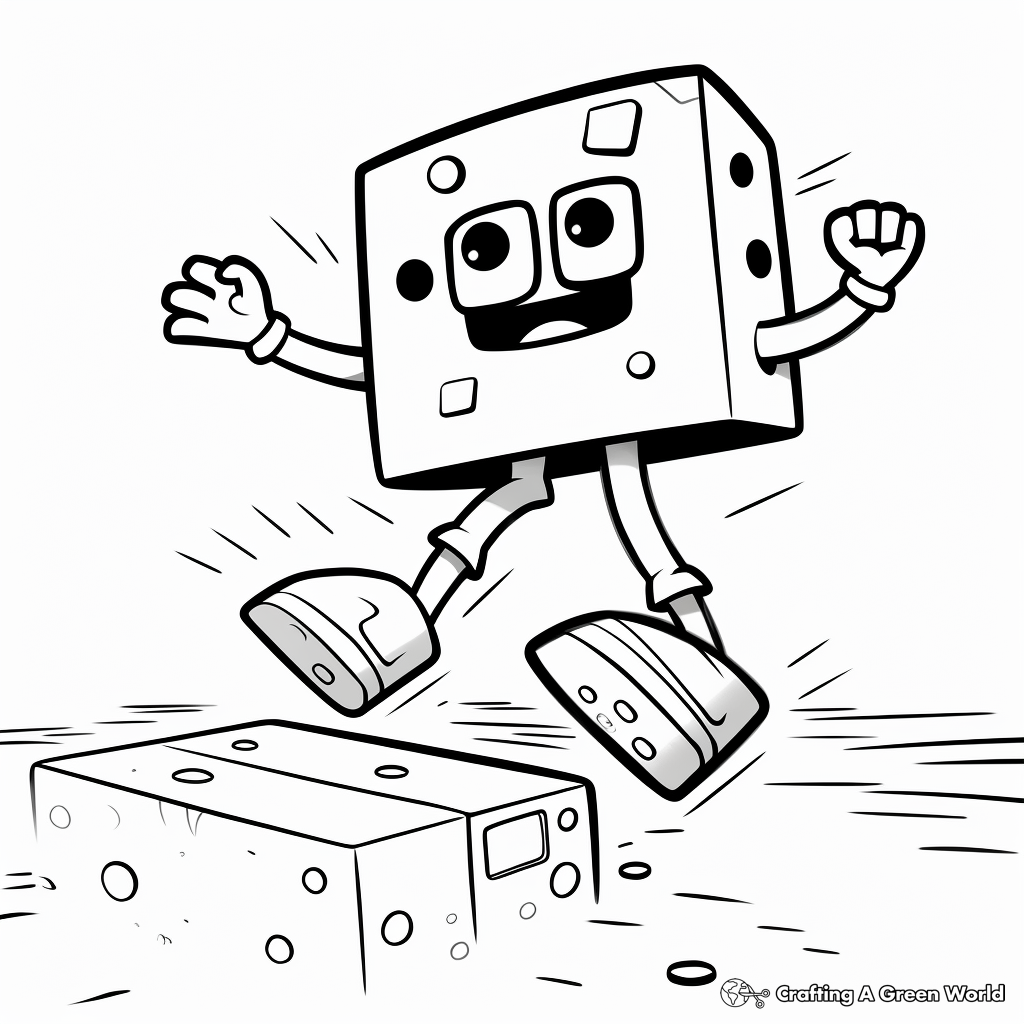 Jumping Numberblock Seven Coloring Pages 3