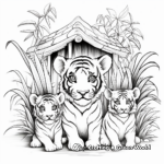 Jungle Home: Tiger Family in their Habitat Coloring Pages 3
