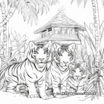 Jungle Home: Tiger Family in their Habitat Coloring Pages 4