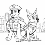 K9 Unit Coloring Pages: Police Dog and Officer Together 1
