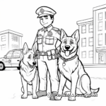 K9 Unit Coloring Pages: Police Dog and Officer Together 2