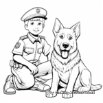 K9 Unit Coloring Pages: Police Dog and Officer Together 4