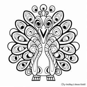 Kaleidoscopic Peacock Coloring Pages 2