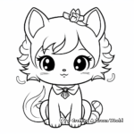 Kawaii Fox Fairy Tale Coloring Pages for Children 3