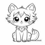 Kawaii Fox Fairy Tale Coloring Pages for Children 4