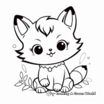 Kawaii Fox School-Themed Coloring Pages 1