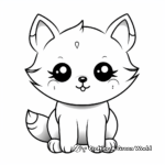 Kawaii Fox School-Themed Coloring Pages 2