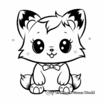 Kawaii Fox School-Themed Coloring Pages 4