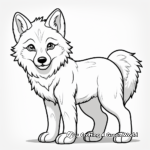 Kid-friendly Arctic Wolf Cartoon Coloring Pages 1