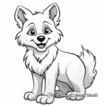 Kid-friendly Arctic Wolf Cartoon Coloring Pages 2