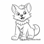 Kid-friendly Arctic Wolf Cartoon Coloring Pages 3