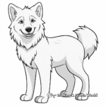 Kid-friendly Arctic Wolf Cartoon Coloring Pages 4