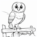 Kid-Friendly Cartoon Barn Owl Coloring Pages 3