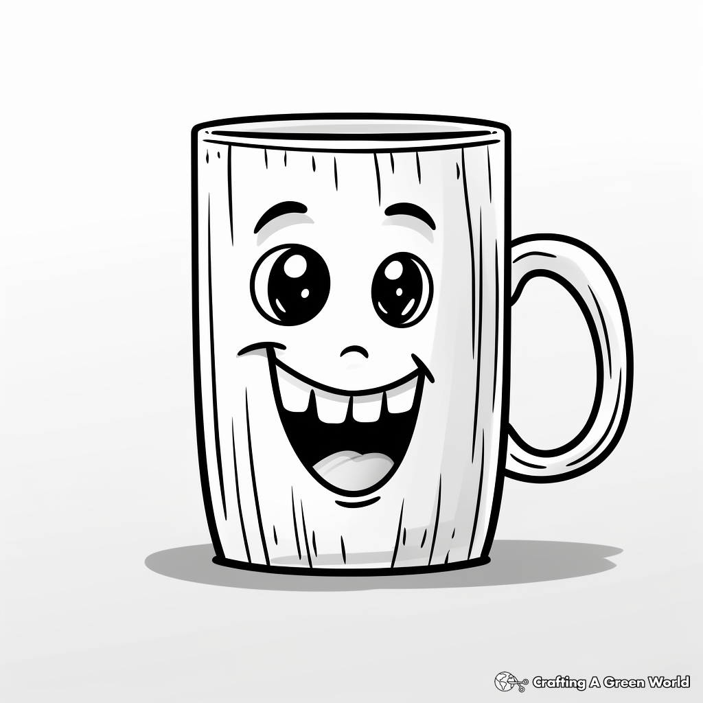 Kid-Friendly Cartoon Coffee Mug Coloring Pages 2
