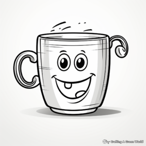 Kid-Friendly Cartoon Coffee Mug Coloring Pages 3