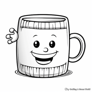 Kid-Friendly Cartoon Coffee Mug Coloring Pages 4